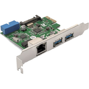 Контроллер EXE-362 PCI-E 2.0, 2*USB3.0ext + 1*USB3.0int + LAN UTP