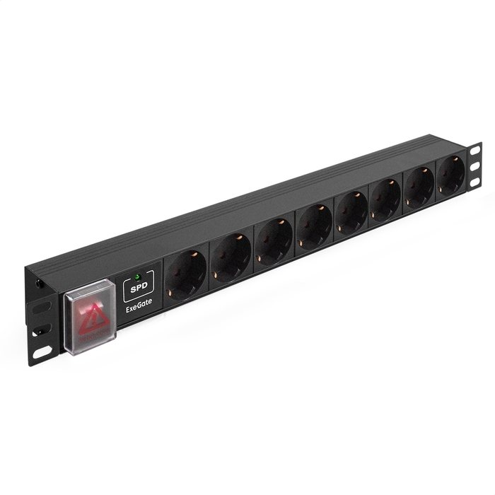 Блок розеток ExeGate ServerPro PDU-19H807 Al-8S-EU2CU-SW-SPD1
