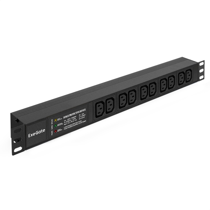 Блок розеток ExeGate ServerPro PDU-19H004 Al-10C13-C14-SPD3