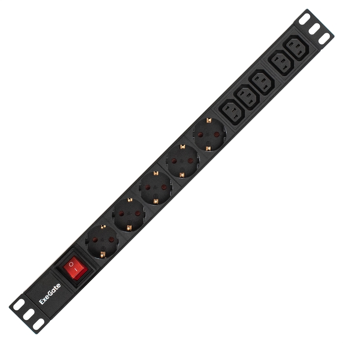 Блок розеток ExeGate ServerPro PDU-19H008 Al-5C135S-C14-SW