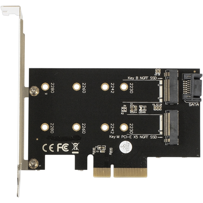  ExeGate EXE-509 M.2 B key + M.2 M Key -> PCI-Ex4/SATA