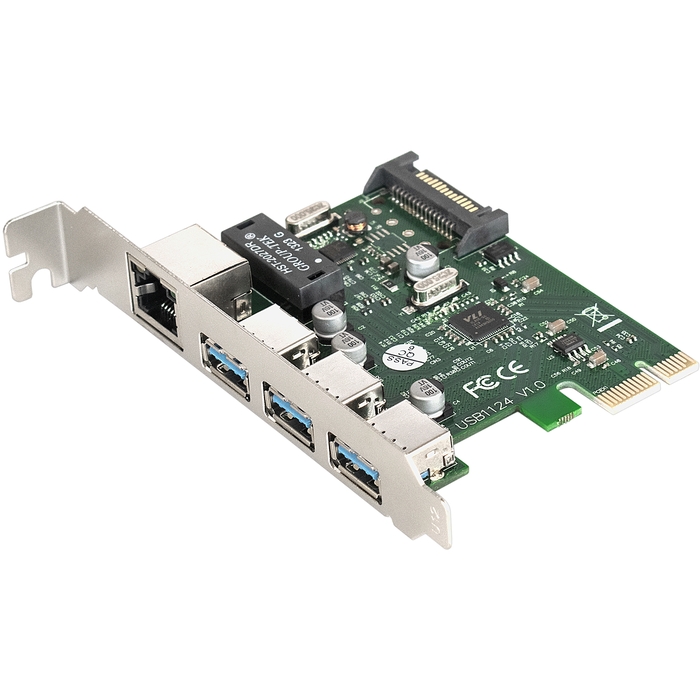  EXE-361 PCI-E 2.0, 3 x USB 3.0 ext + LAN UTP 1000Mbps,  .