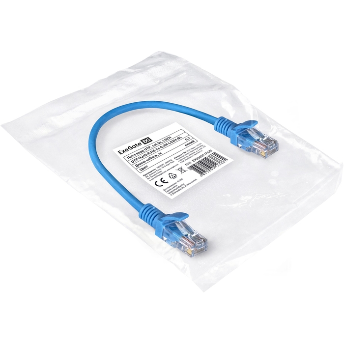 - ExeGate UTP-RJ45-RJ45-5e-0,3M-LSZH-BL