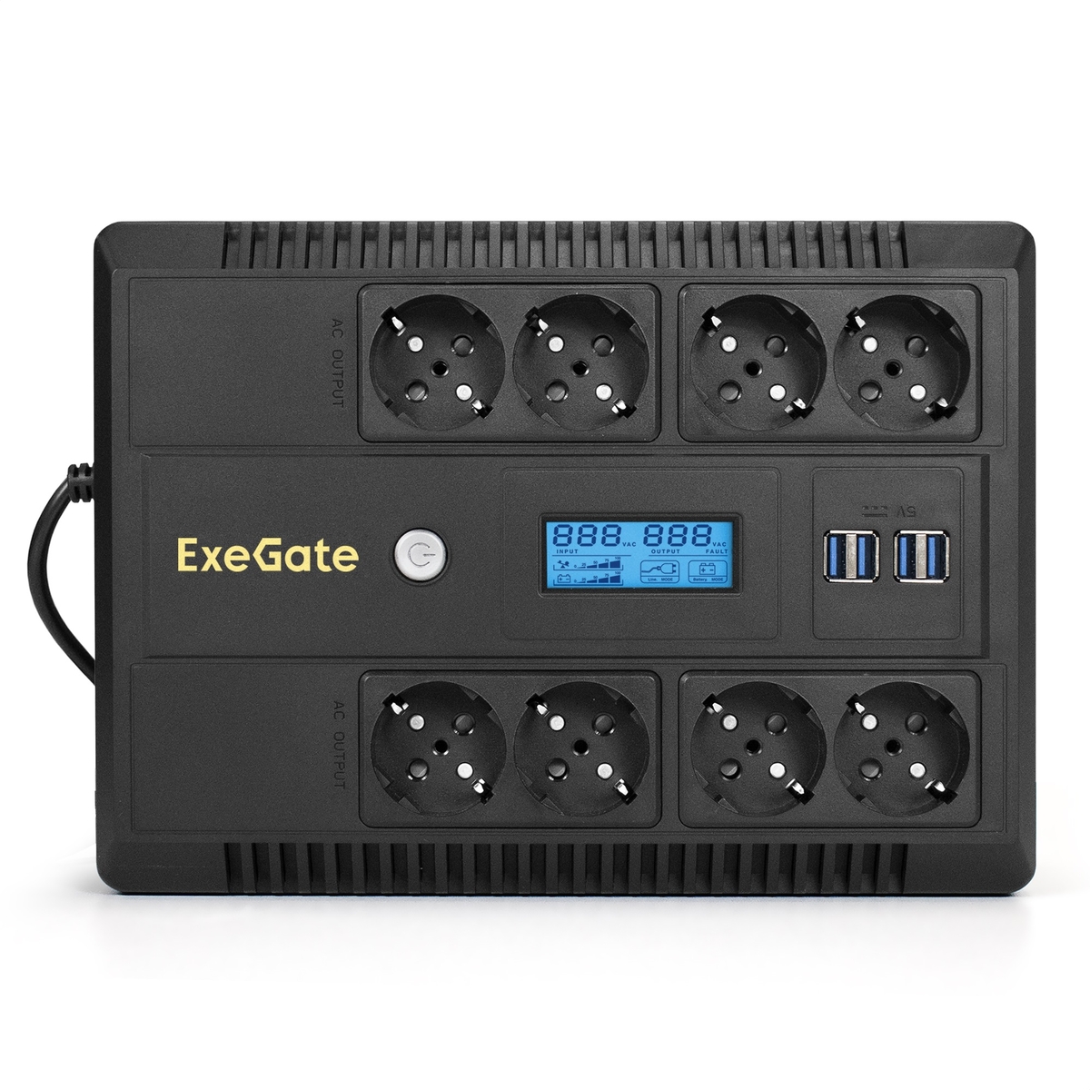 ИБП ExeGate NEO Smart LHB-600.LCD.AVR.8SH.CH.USB