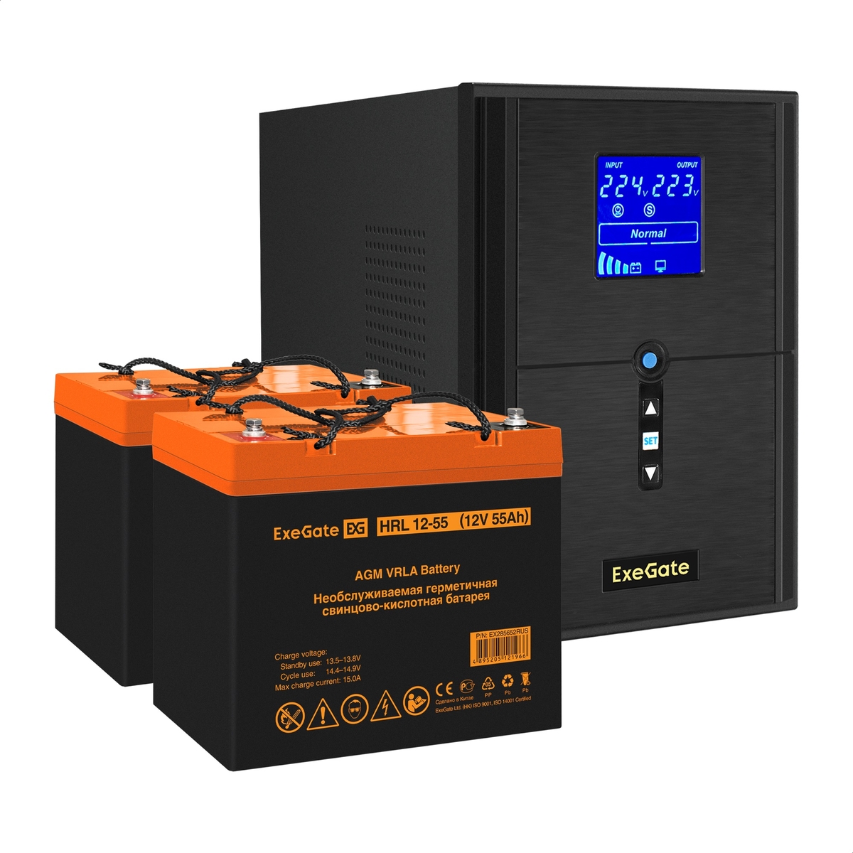 Комплект ИБП ExeGate SineTower SZ-2000.LCD.AVR.3SH.1C13.USB +
