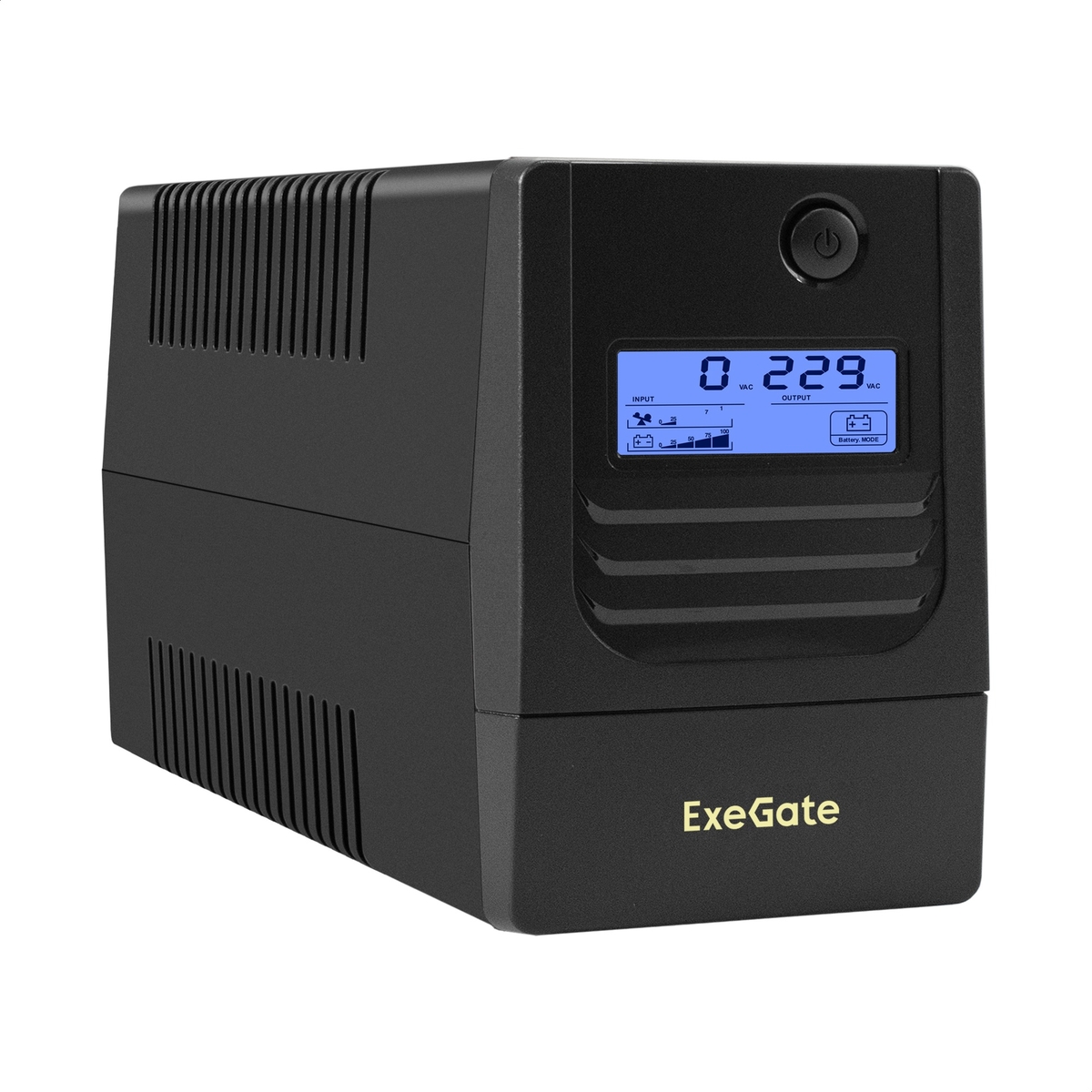 Источник бесперебойного питания ExeGate Smart LB-1000.LCD.AVR.2SH / 1000 ВА / 650 Вт / 2 x CEE 7 (евророзетка)
